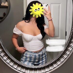 Chic White Off-Shoulder Crop Top